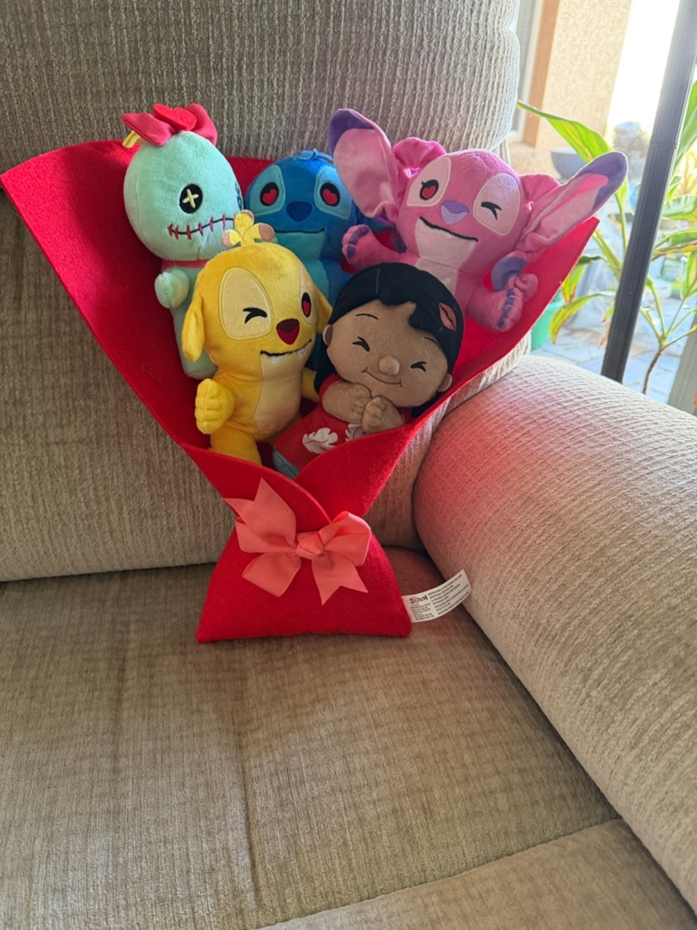 Disney Plush Toy Bouquet - Red and Blue stitch with all his friends
